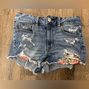 American Eagle Outfitters Stretch Hi-Rise Blue Jean Shorts Size 4
